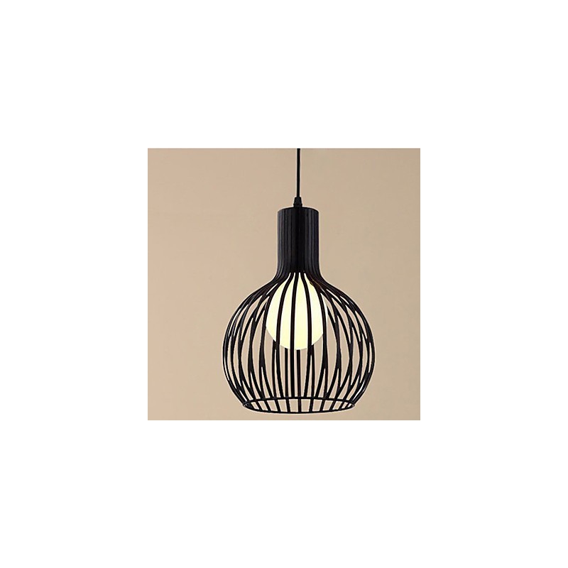 Lustre cage à oiseaux en fer forgé de style rétro américain