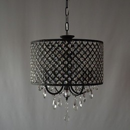Lustre contemporain moderne en cristal chromé