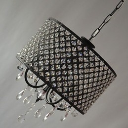 Lustre contemporain moderne en cristal chromé