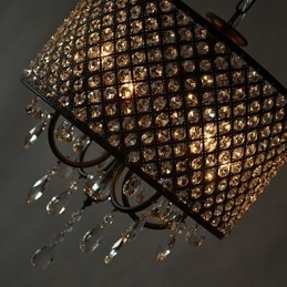 Lustre contemporain moderne en cristal chromé