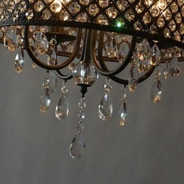 Lustre contemporain moderne en cristal chromé