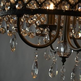 Lustre contemporain moderne en cristal chromé