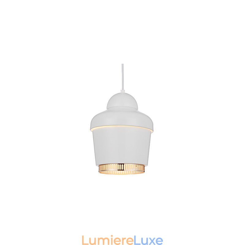 Suspension 1 lumière moderne et simple, en acier au carbone, chrome doré, noir et blanc