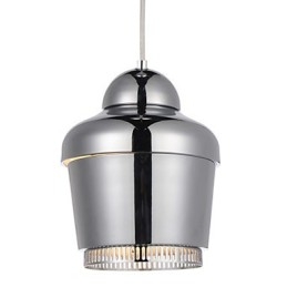 Suspension 1 lumière moderne et simple, en acier au carbone, chrome doré, noir et blanc
