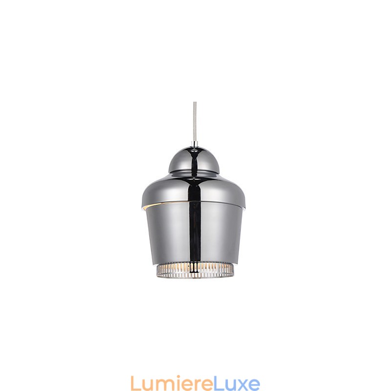 Suspension 1 lumière moderne et simple, en acier au carbone, chrome doré, noir et blanc