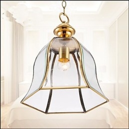 Suspension Country américaine de petite taille, tout en cuivre et verre simple