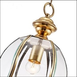 Suspension Country américaine de petite taille, tout en cuivre et verre simple