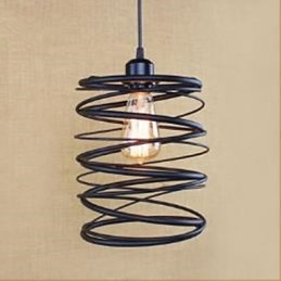 Lampe suspendue à tête unique en fer forgé, style américain, restauration des anciennes méthodes