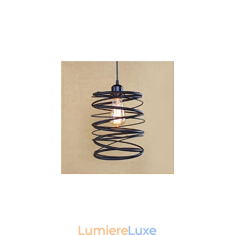Lampe suspendue à tête unique en fer forgé, style américain, restauration des anciennes méthodes
