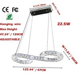 Modèle de suspension moderne en cristal, luminaires de plafond luxueux