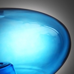 Suspension design moderne en verre bleu avec ampoule incluse