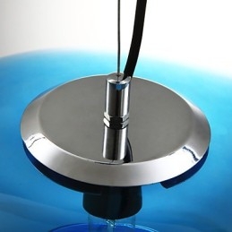 Suspension design moderne en verre bleu avec ampoule incluse