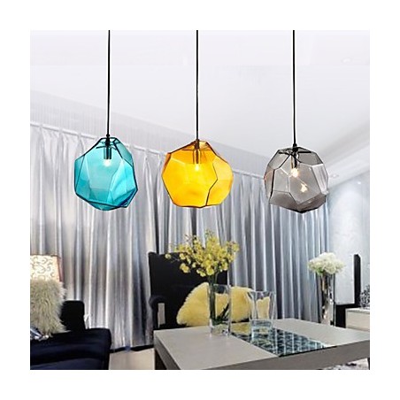 Suspension 3 lumières style italien, galvanoplastie transparente Suspension 3 lumières style italien, galvanoplastie transparente