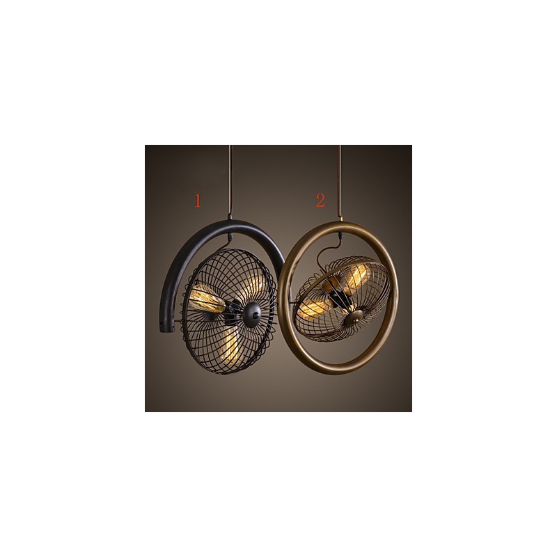 Plafonnier rétro classique en métal avec ventilateur, lampe suspendue simple, lampe suspendue pour café