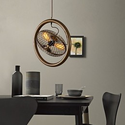 Plafonnier rétro classique en métal avec ventilateur, lampe suspendue simple, lampe suspendue pour café