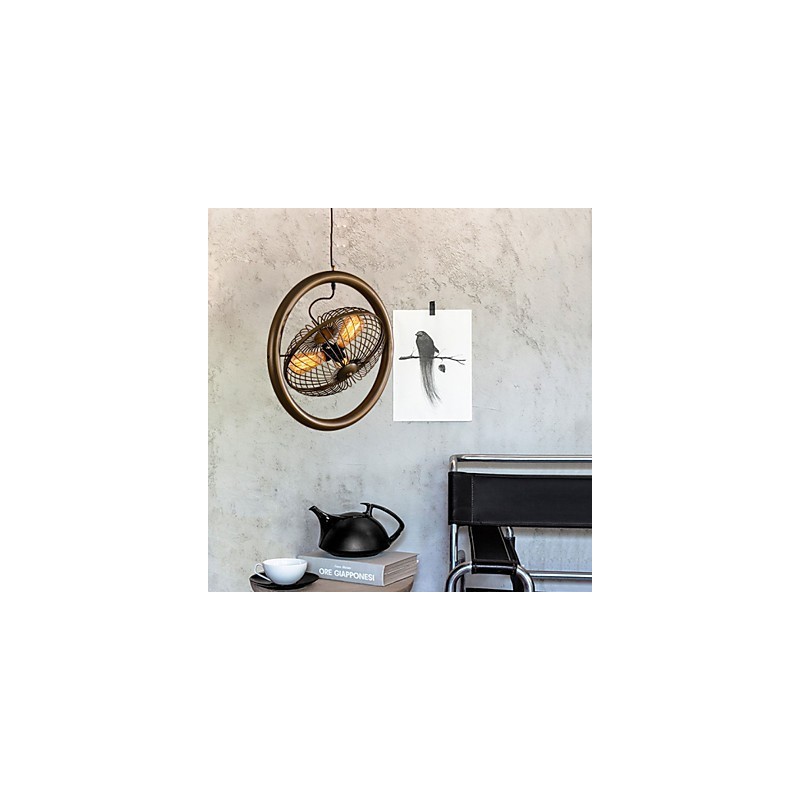 Plafonnier rétro classique en métal avec ventilateur, lampe suspendue simple, lampe suspendue pour café