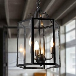 Lanterne traditionnelle classique vintage rétro style campagnard mini peinture suspension en métal salle à manger