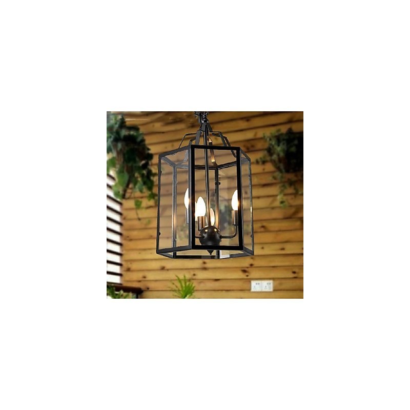 Lanterne traditionnelle classique vintage rétro style campagnard mini peinture suspension en métal salle à manger