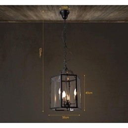 Lanterne traditionnelle classique vintage rétro style campagnard mini peinture suspension en métal salle à manger