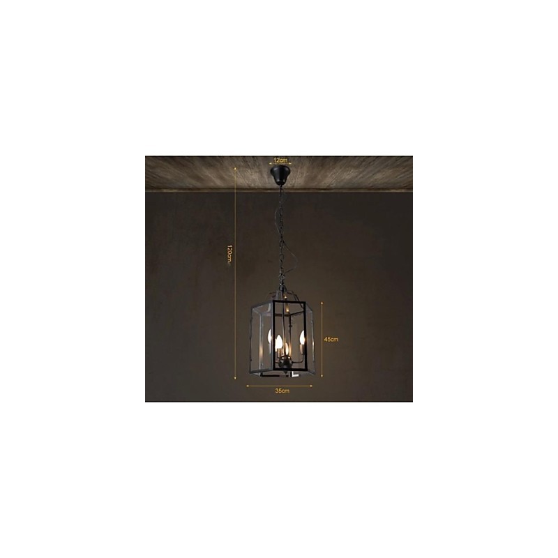 Lanterne traditionnelle classique vintage rétro style campagnard mini peinture suspension en métal salle à manger
