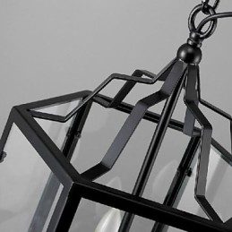 Lanterne traditionnelle classique vintage rétro style campagnard mini peinture suspension en métal salle à manger