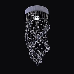 Plafonnier moderne contemporain en cristal chromé