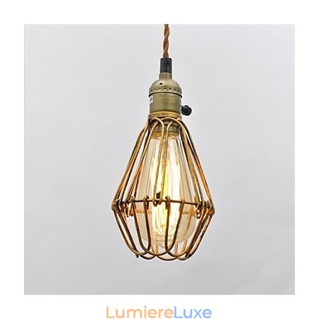 Lustre en fer à tête unique en forme de lotus, style vintage américain Lustre en fer à tête unique en forme de lotus, style vintage américain