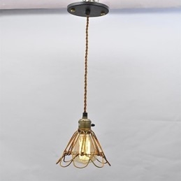 Lustre en fer à tête unique en forme de lotus, style vintage américain