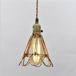 Lustre en fer à tête unique en forme de lotus, style vintage américain