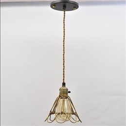Lustre en fer à tête unique en forme de lotus, style vintage américain