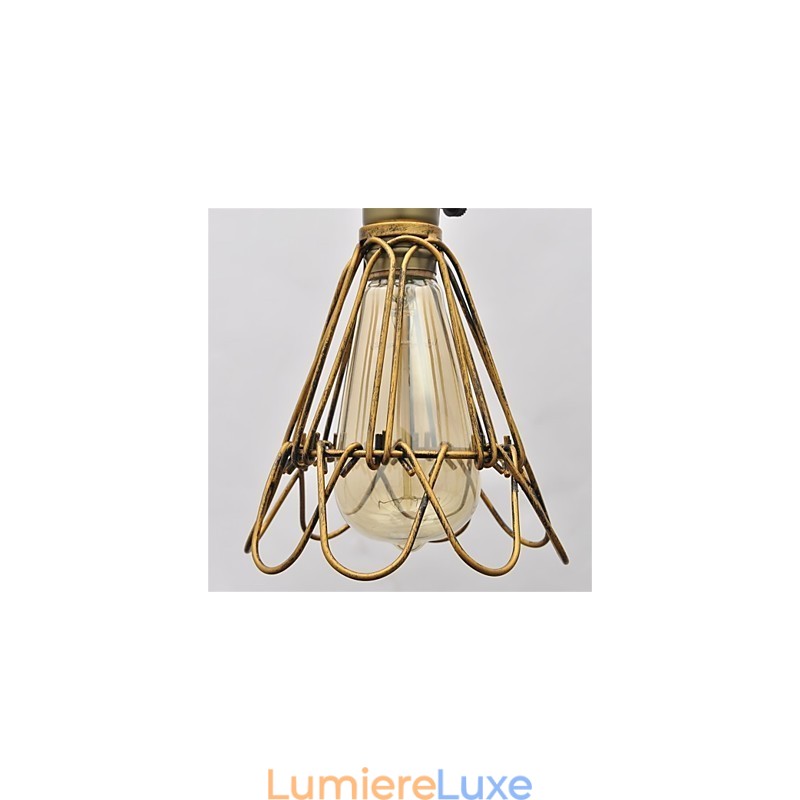 Lustre en fer à tête unique en forme de lotus, style vintage américain