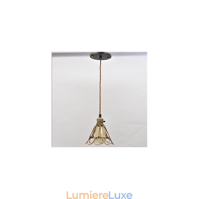 Lustre en fer à tête unique en forme de lotus, style vintage américain