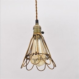 Lustre en fer à tête unique en forme de lotus, style vintage américain