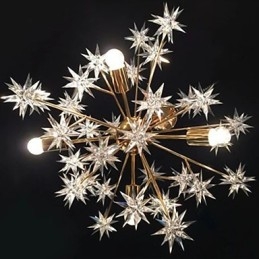 Suspension lumineuse en fer forgé Creative Spark avec étoiles