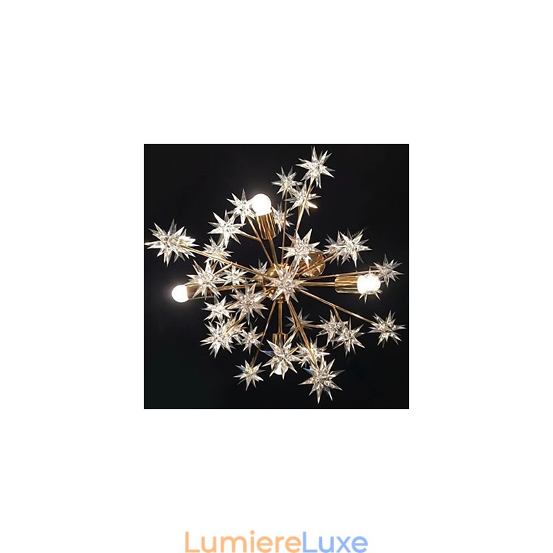 Suspension lumineuse en fer forgé Creative Spark avec étoiles
