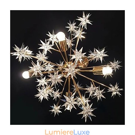 Suspension lumineuse en fer forgé Creative Spark avec étoiles Suspension lumineuse en fer forgé Creative Spark avec étoiles