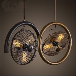 Lampe à vent industrielle rétro, lampe suspendue en forme de ventilateur de style américain
