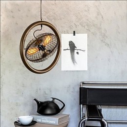 Lampe à vent industrielle rétro, lampe suspendue en forme de ventilateur de style américain