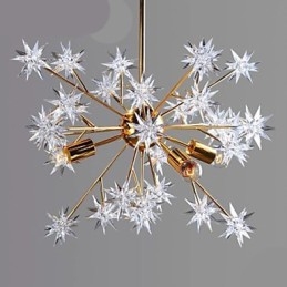 Suspension lumineuse en fer forgé Creative Spark avec étoiles