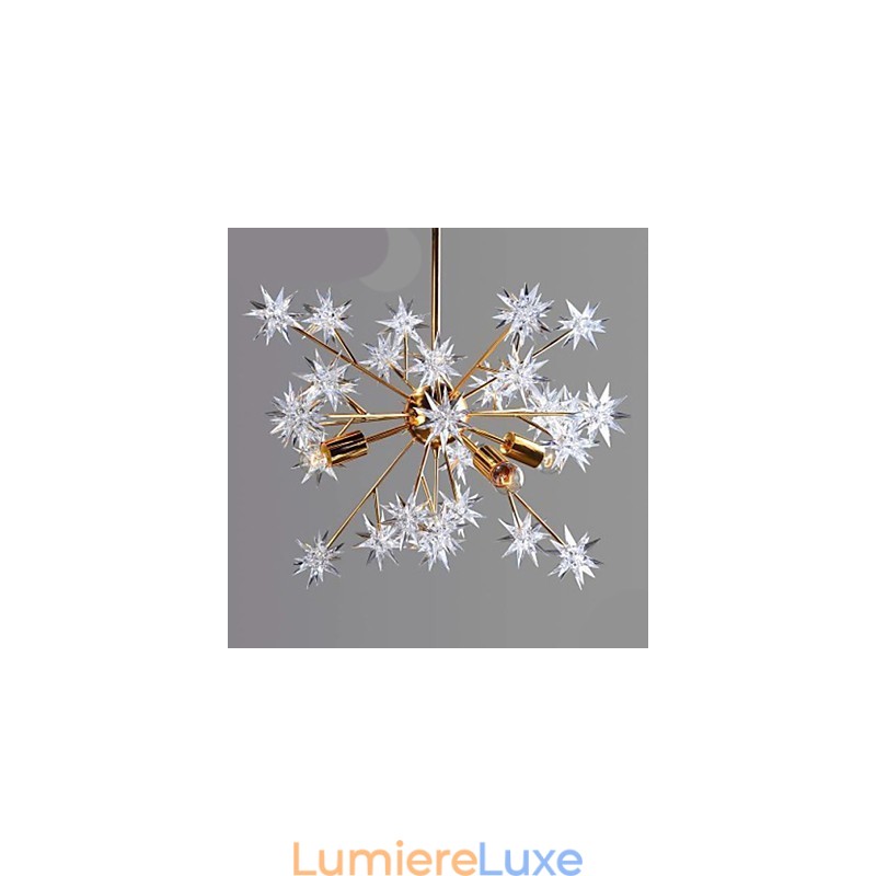 Suspension lumineuse en fer forgé Creative Spark avec étoiles