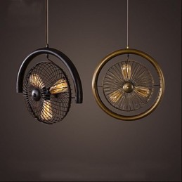 Lampe à vent industrielle rétro, lampe suspendue en forme de ventilateur de style américain