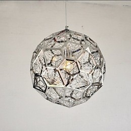 Lustre en maille de brique argentée