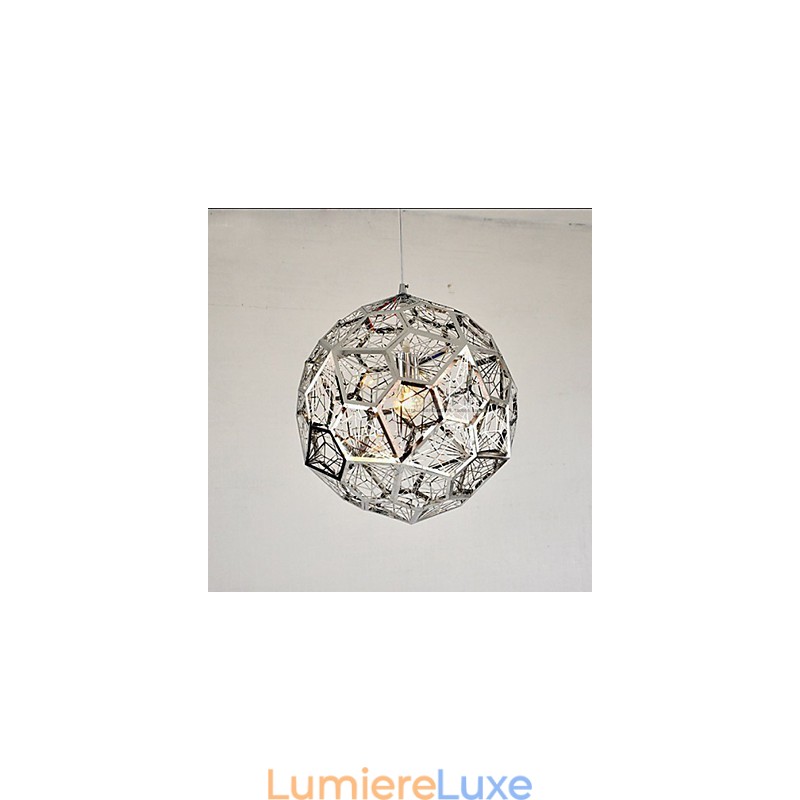 Lustre en maille de brique argentée