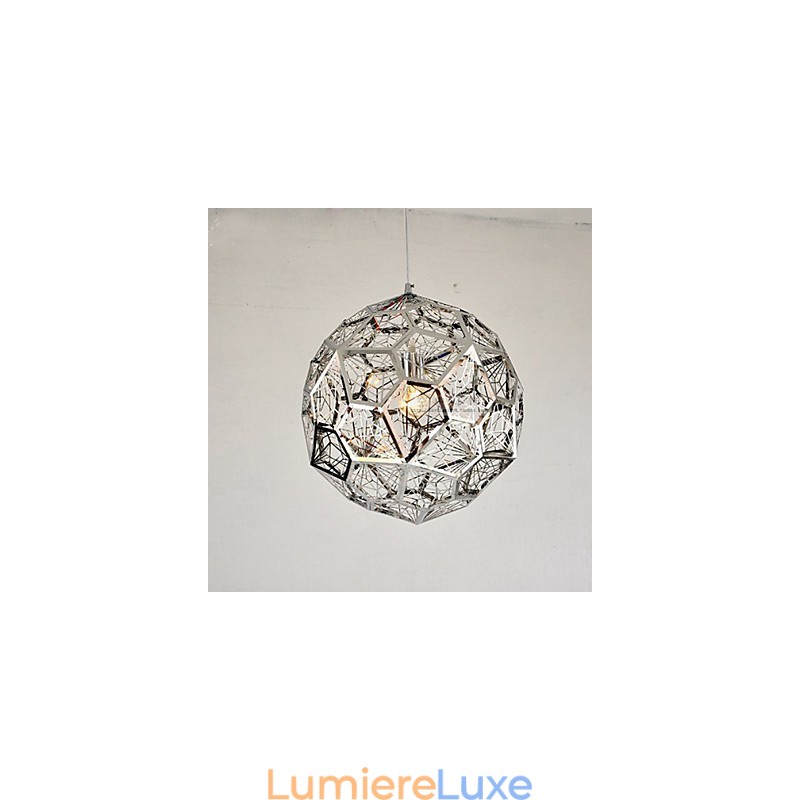 Lustre en maille de brique argentée