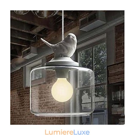 Lampe suspendue en verre à tête unique en forme d'oiseaux Lampe suspendue en verre à tête unique en forme d'oiseaux