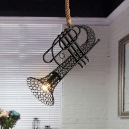Lustre décoratif rétro en dentelle de chanvre de style country américain