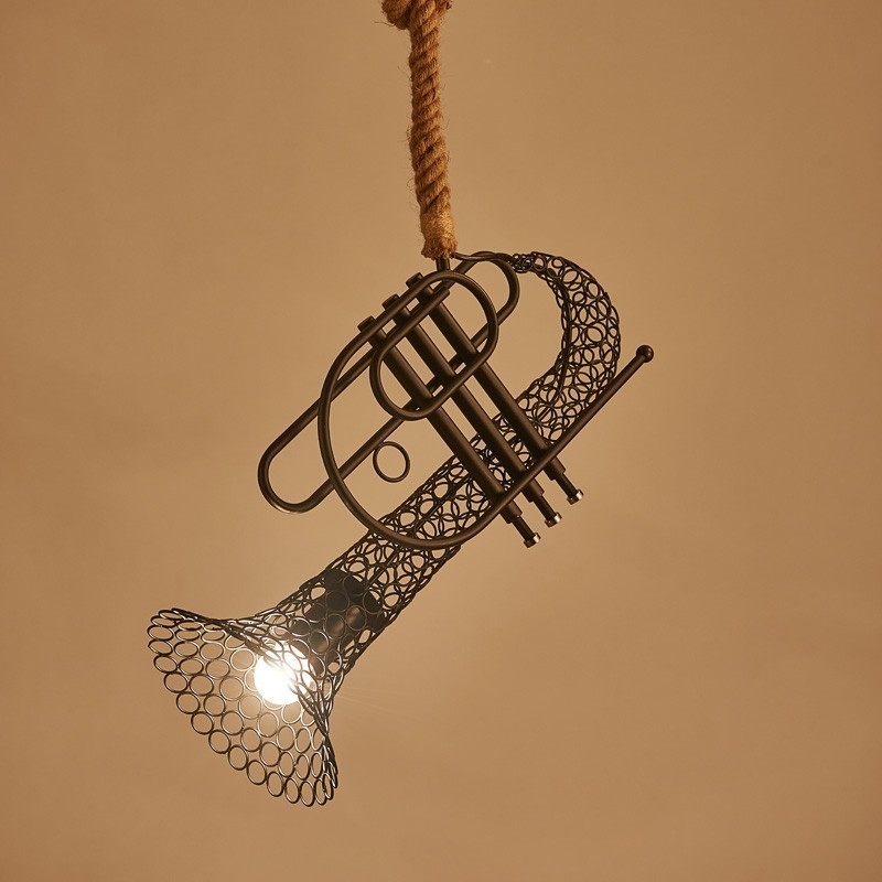 Lustre décoratif rétro en dentelle de chanvre de style country américain