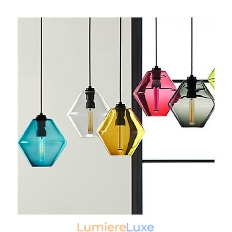 Lustre suspendu en verre artistique à tête unique couleur bonbon avec abat-jour en verre (gris, jaune, vert, rouge, rose, bleu, blanc) Lustre suspendu en verre artistique à tête unique couleur bonbon avec abat-jour en verre (gris, jaune, vert, rouge, rose, bleu, blanc)