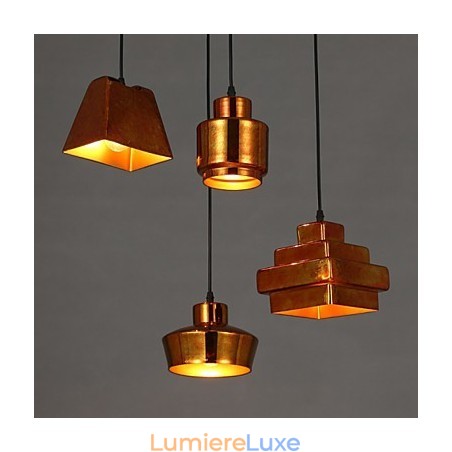 Lustre rétro en verre de style country américain, style rouillé Lustre rétro en verre de style country américain, style rouillé