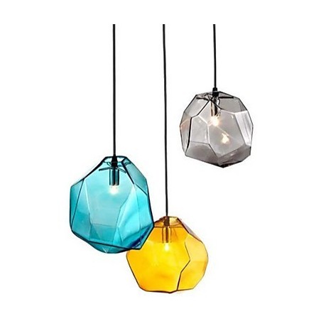 Lampe suspendue chromatique en cristal de glace et diamant Lampe suspendue chromatique en cristal de glace et diamant